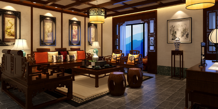 绵阳中式风格别墅客厅要怎么装修设计？经典、现代二选一